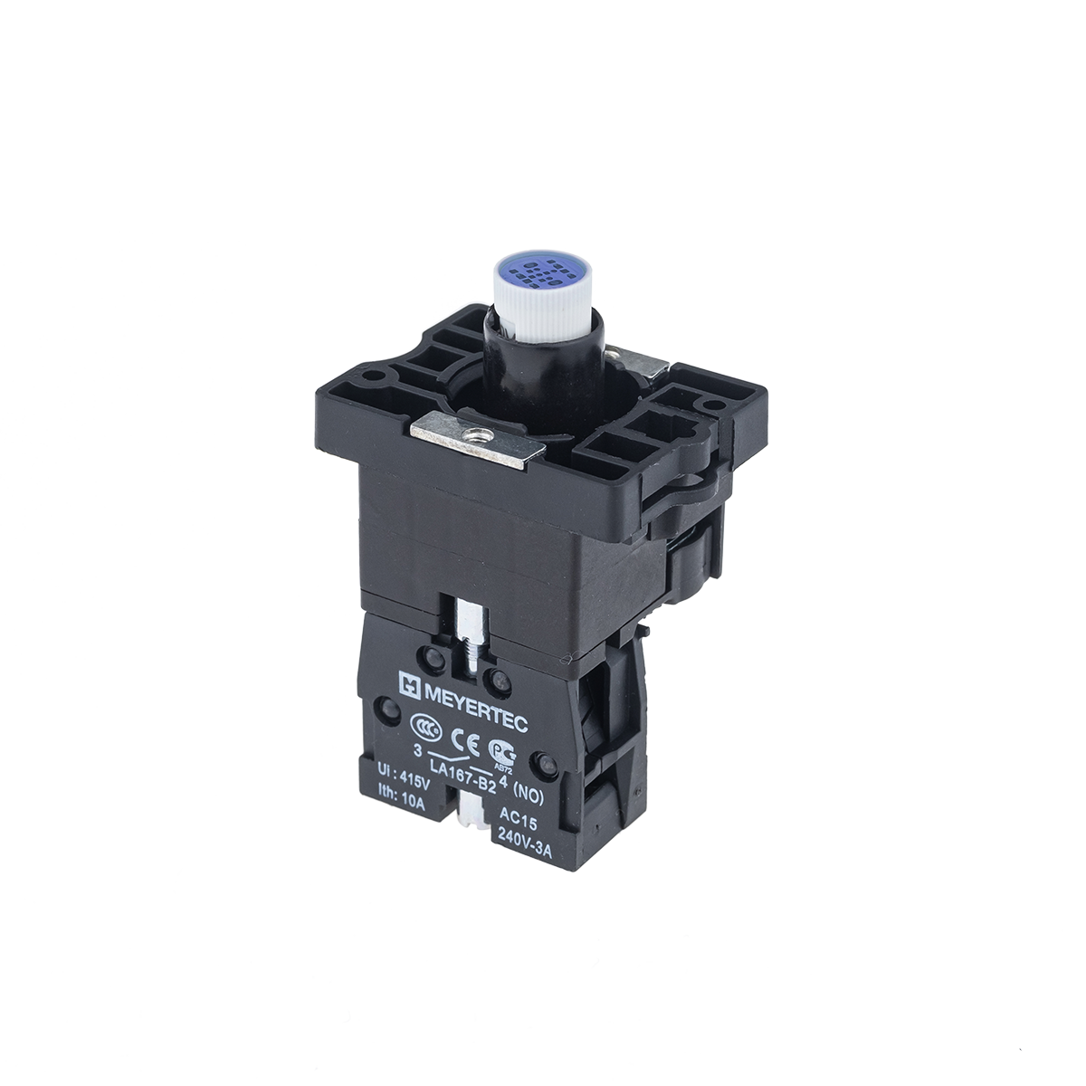 Основание с подсветкой 1NO синий 220V, пластик