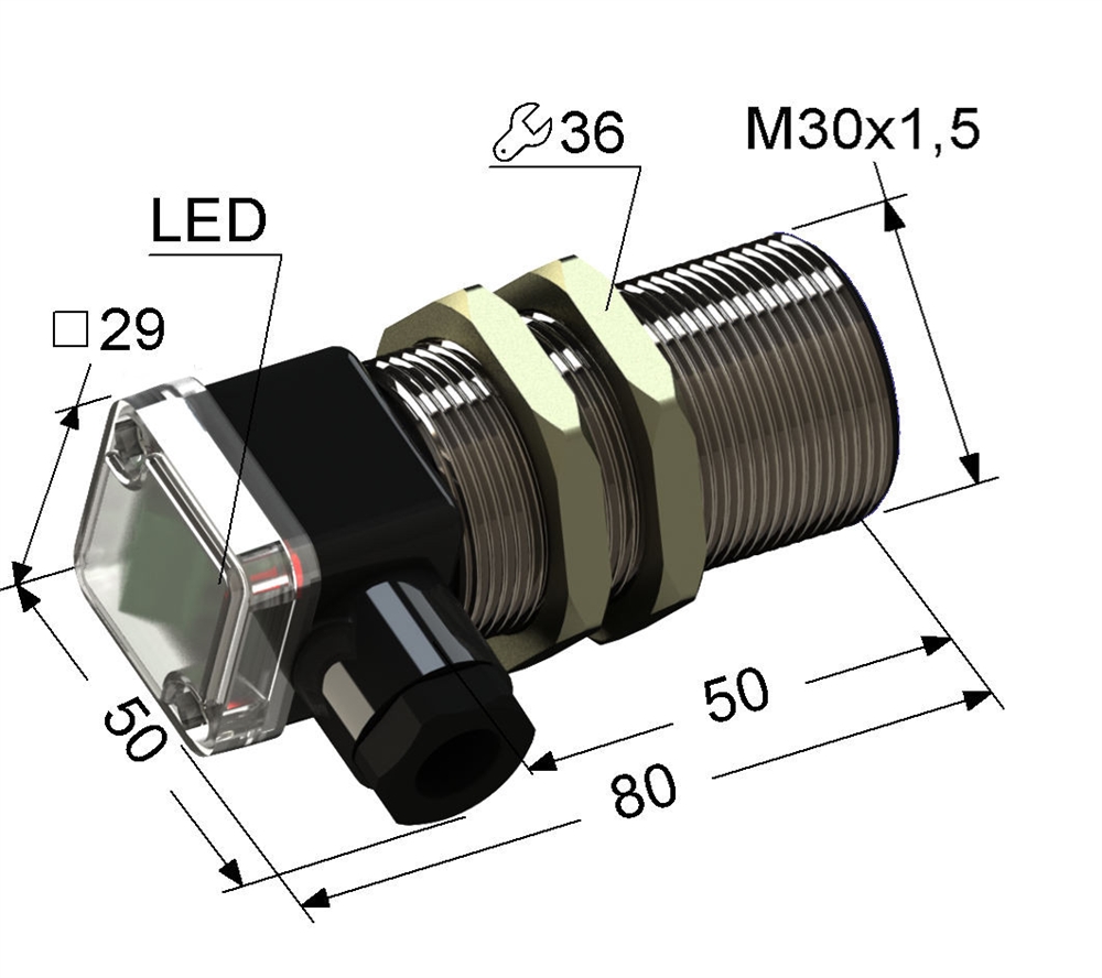 PS2-30M80-10B21-B Индуктивный датчик Мега-К