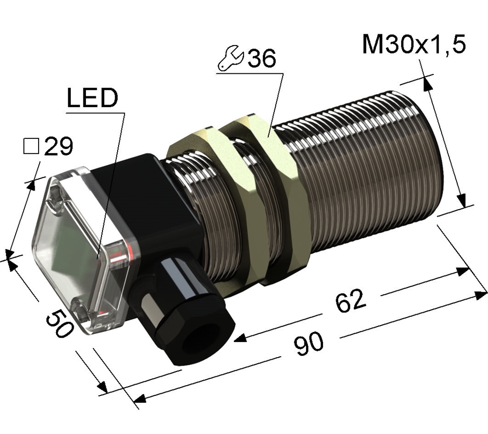 PS2-30M90-10B74-B Индуктивный датчик Мега-К