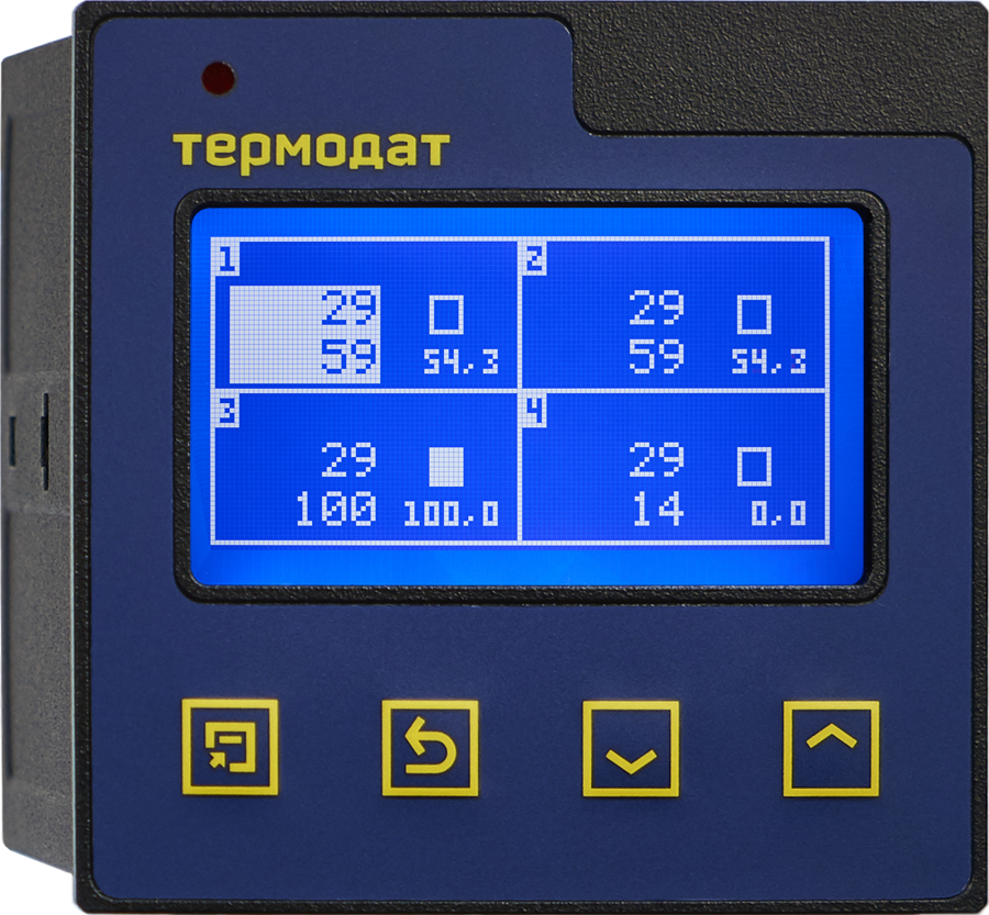Термодат-17Е6/4УВ/4Т/1Р/485/4М четырехканальный регулятор температуры