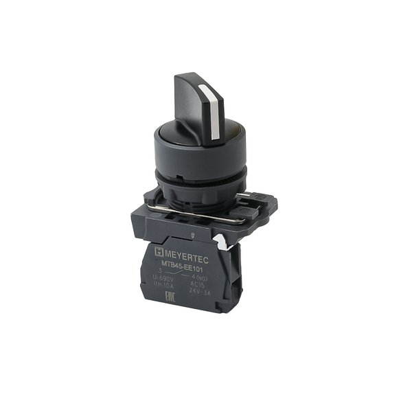 MTB5-AD21 Переключатель на 2 положения с фиксацией, короткая ручка, 1NO, IP65, пластик Meyertec
