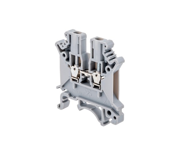 Клемма винтовая проходная, 2.5 мм², серая