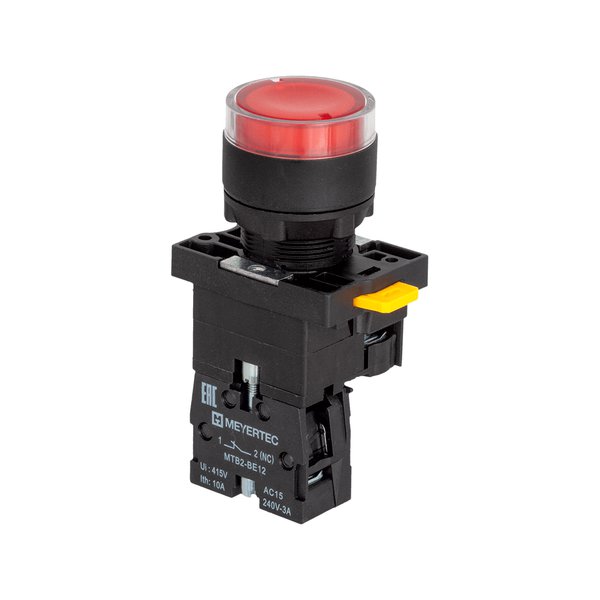 MTB2-EW34623 Кнопка красная с подсветкой, 1NС, 220V AC/DC, IP54, пластик Meyertec