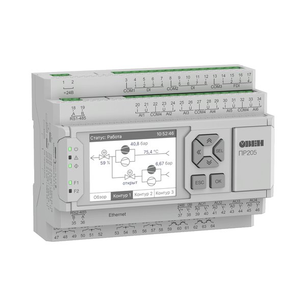 ПР205-24.1816.06.0.0 программируемое реле с графическим дисплеем и Ethernet