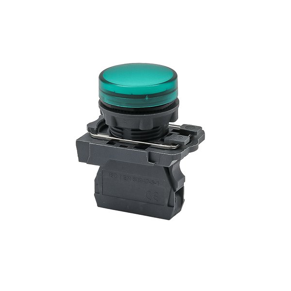 Лампа сигнальная зеленая, 24V AС/DC, IP65, пластик