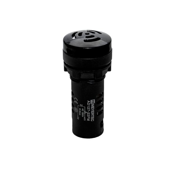 Зуммер без подсветки, 80дБ, черный, 220V AС, IP65, пластик