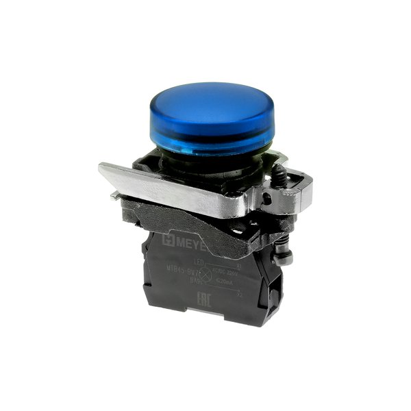 Лампа сигнальная синяя, 220V AС/DC, IP65, металл