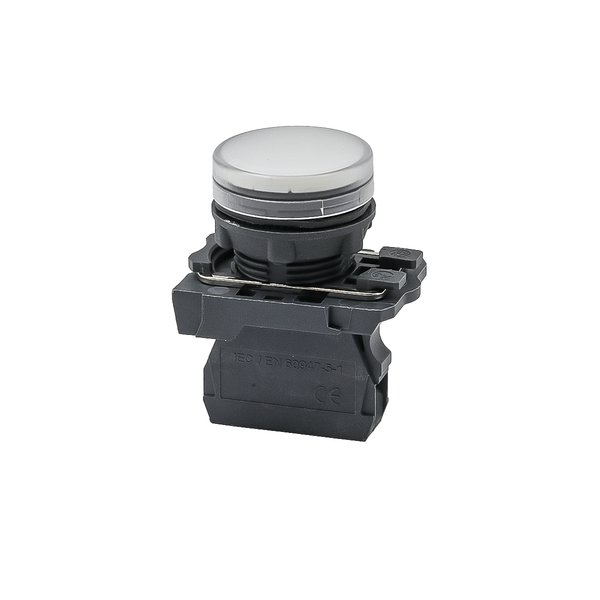 Лампа сигнальная белая, 220V AС/DC, IP65, пластик
