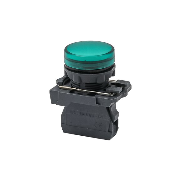 Лампа сигнальная зеленая, 220V AС/DC, IP65, пластик