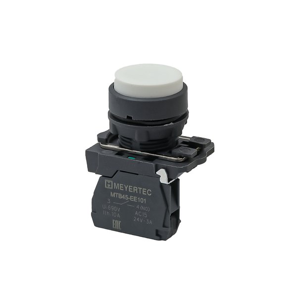 MTB5-AL11 Кнопка выступающая белая, 1NO, IP65, пластик Meyertec