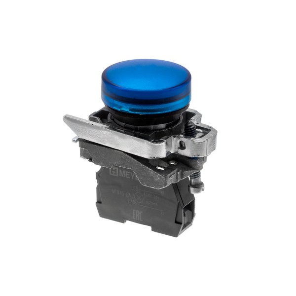 Лампа сигнальная синяя, 24V AС/DC, IP65, металл