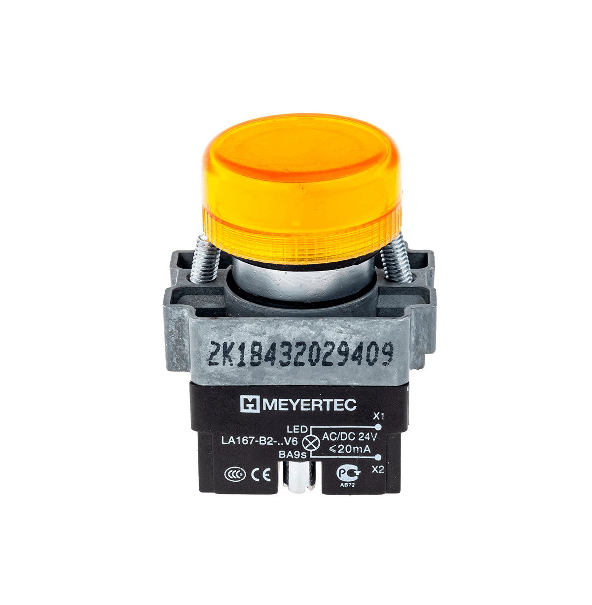 Сигнальная LED лампа, желтый, 24V AC/DC IP65