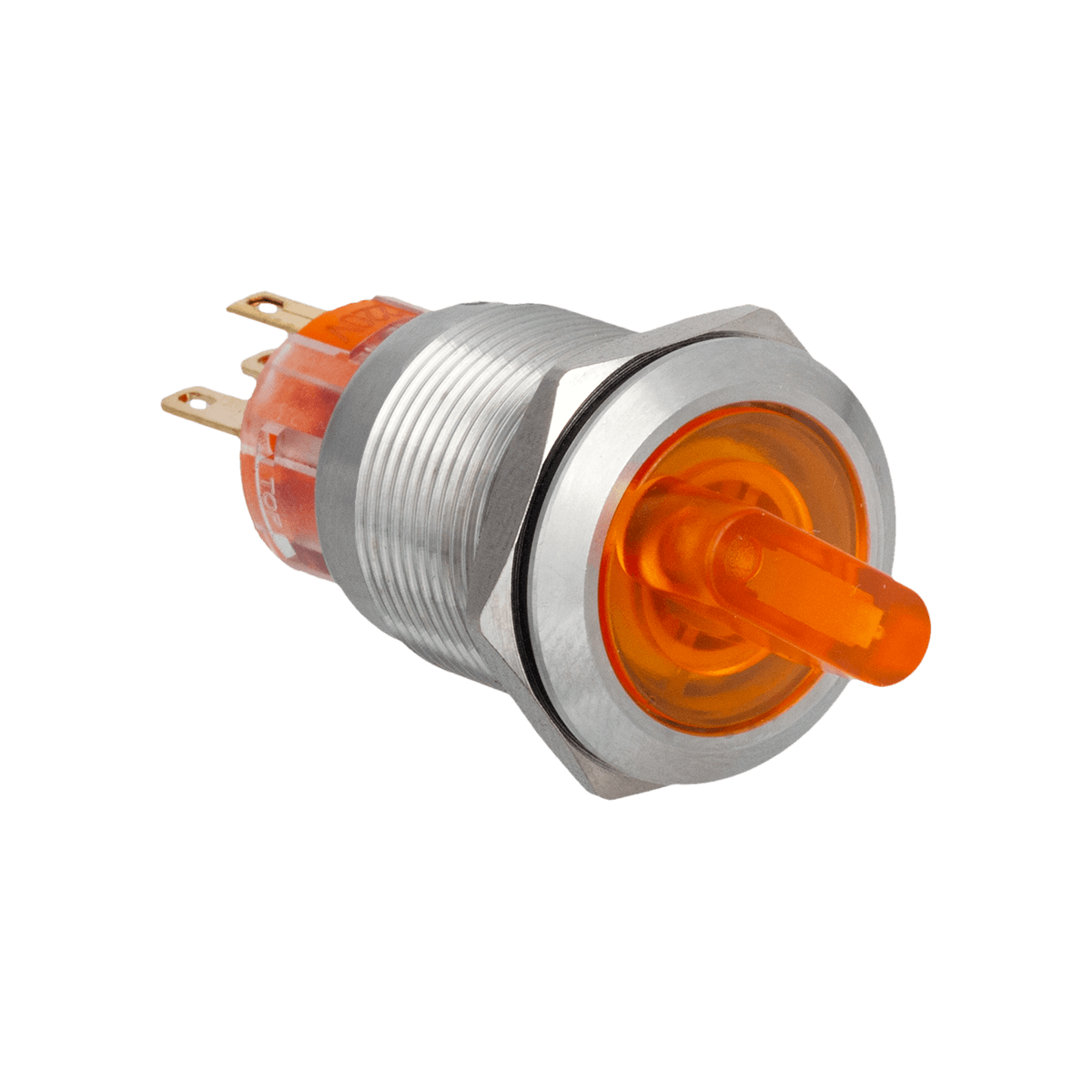 MT67-BD211Y220 Переключатель с подсветкой, с фиксацией, 220V AC/DC, желтый, 2 положения, 1NO+1NC, IP67, нержавеющая сталь Meyertec