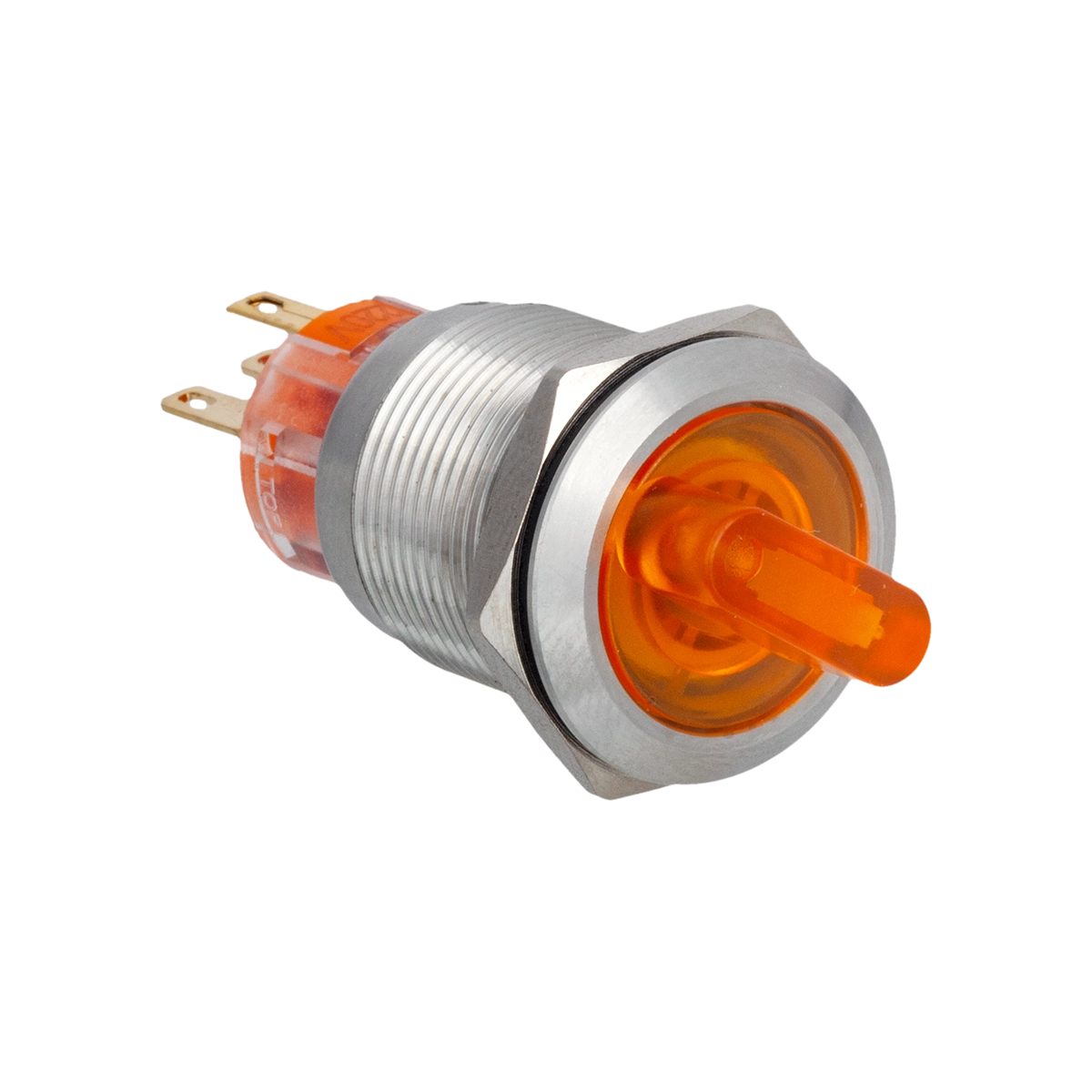 MT67-BD211Y24 Переключатель с подсветкой, с фиксацией, 24V AC/DC, желтый, 2 положения, 1NO+1NC, IP67, нержавеющая сталь Meyertec