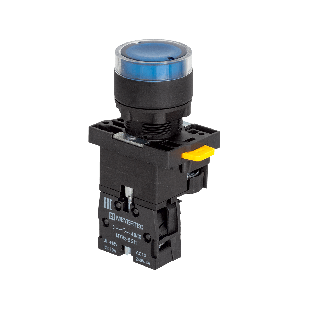 MTB2-EW36611 Кнопка синяя с подсветкой, 1NO, 24V AC/DC, IP54, пластик Meyertec