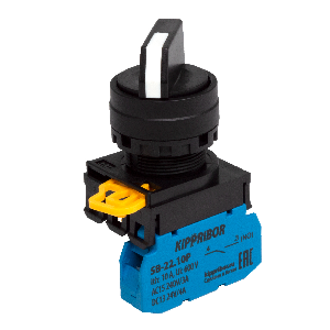 SB-22.S2F.20.K00 Переключатель поворотный с фиксацией без подсветки, 2NO, черный Кипприбор