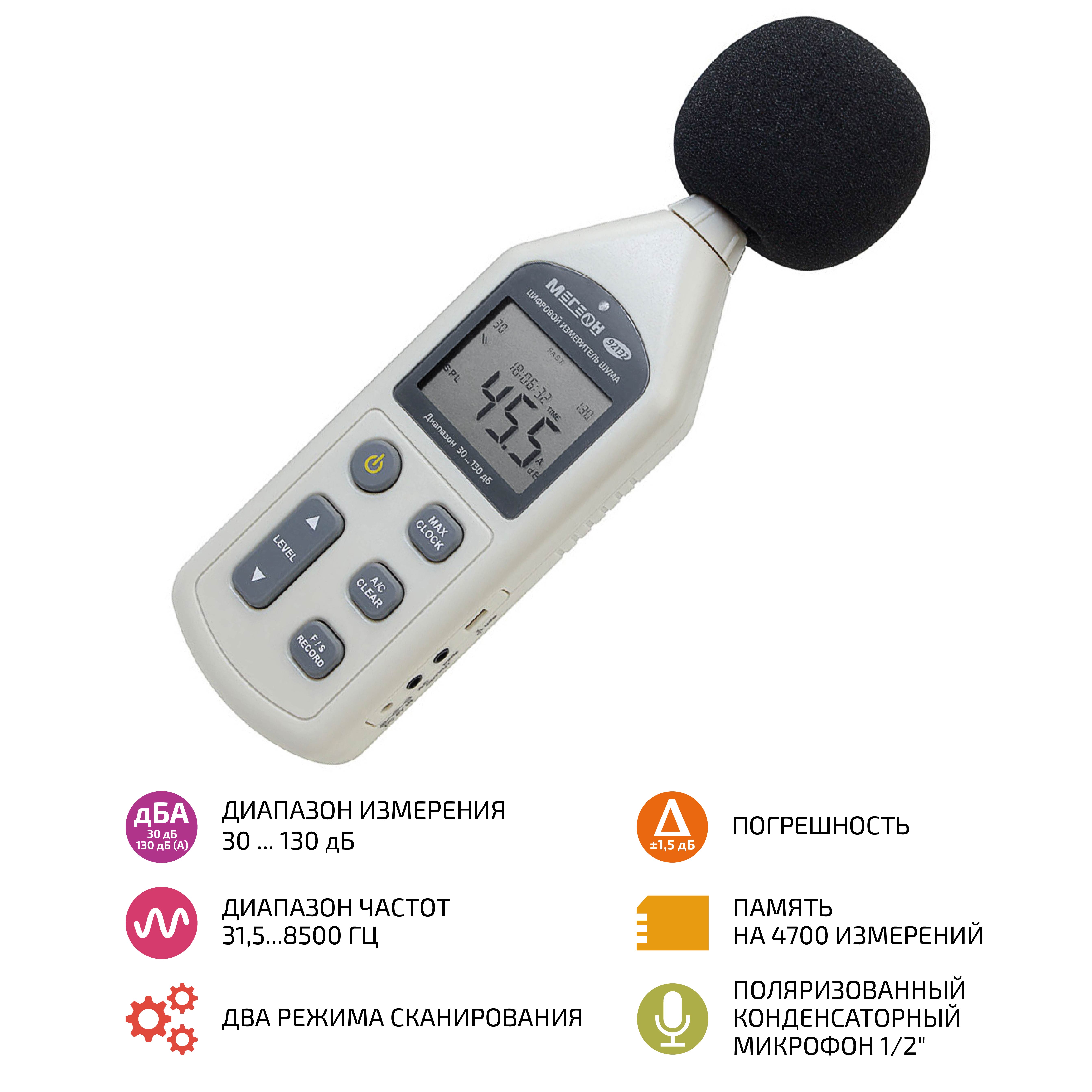 МЕГЕОН 92132 Измеритель шума с USB интерфейсом