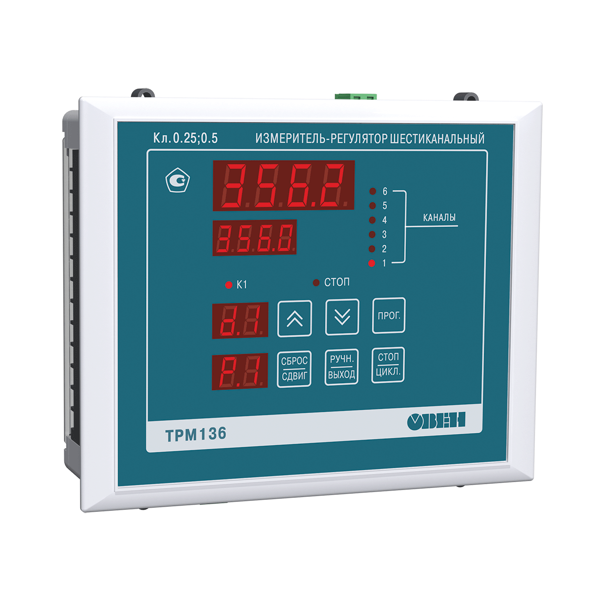 ТРМ136-ИИККРР.Щ7 цифровой терморегулятор шестиканальный с двухпозиционным управлением и RS-485